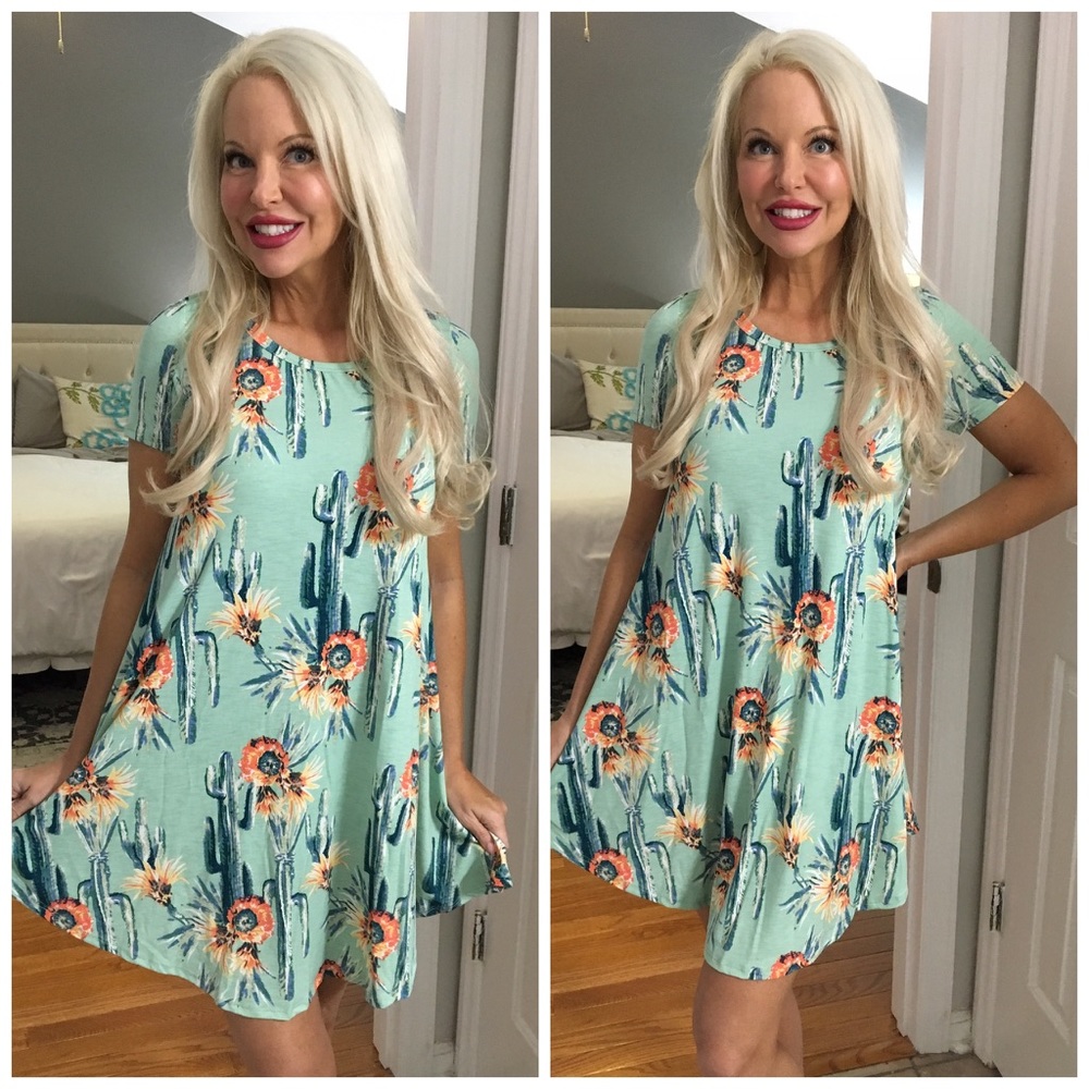 LAST 1! HP 🎉Beautiful 🎉cactus 🌵and floral dress - Picture 1 of 2